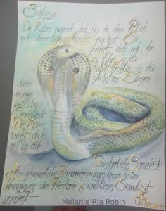 Heilige Kobra mit Text